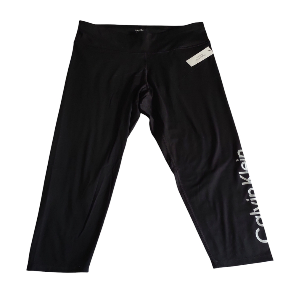Calvin Klein Performance 3X Stretch Wick Black Spellout Leggings